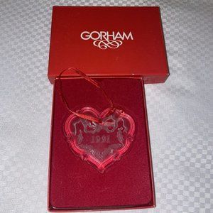 Gorham Full Lead Crystal Holiday Snowflake Ornament - C591